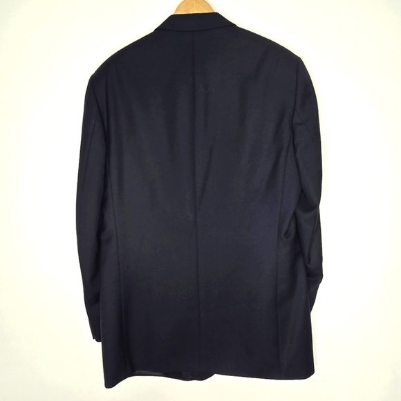 Oscar De La Renta 100% Wool Men's Navy Blazer Made In Canada - Picture 2 of 8